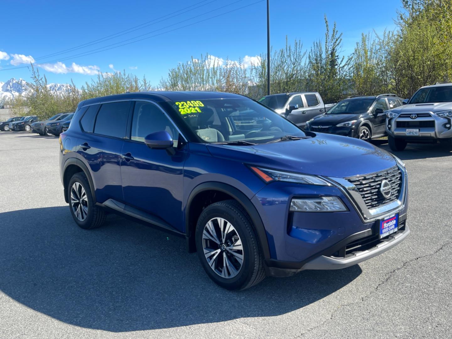 2021 BLUE NISSAN ROGUE SV (JN8AT3BB5MW) with an 2.5L engine, Continuously Variable transmission, located at 1960 Industrial Drive, Wasilla, 99654, (907) 274-2277, 61.573475, -149.400146 - Photo#4